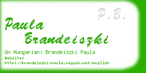 paula brandeiszki business card